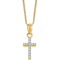 Lykken Crosses kullattu ristikaulakoru zirkonioilla 45 cm