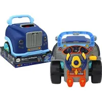 Leantoys Workshop Moottorikuorma-auto DIYerille ruuvaamaton sininen