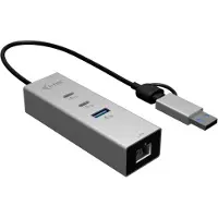 I-Tec - hub - 3 ports USB hub - 3 porttia - Harmaa