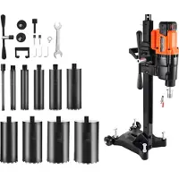 Vevor -timanttiporakone, poraushalkaisija 20–254 mm, jalustakiinnitteinen kuiva- ja märkäbetoniporauslaite 10 terällä, 535/920 RPM, 2 nopeutta, UNC1 1/4–7 kierre, betonille, tiilelle ja kivelle, 2500 W