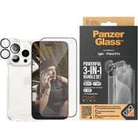 PanzerGlass iPhone 15 Pro 3-in-1 Suojaussetti - Kirkas