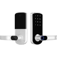 INF Älykäs sormenjälkilukko Tuya - TTLock Bluetooth Biometrinen avaimeton sisäänkäynti kotiin, asuntoon, hotelliin, kouluun Hopea