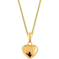 Lykken Hearts kullattu sydänriipus ketjulla 10 mm