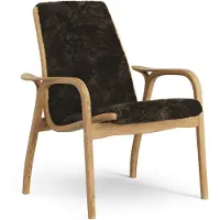 Swedese Laminett nojatuoli öljytty tammi/lampaannahka Espresso (ruskea)