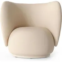 Ferm Living Rico lounge chair -nojatuoli Offwhite, brushed