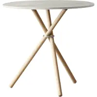 Eberhart Aldric Sivupöytä 80 Cm Vaalea Betoni / Vaalea - Sivupöydät & Apupöydät Tammi Light Oak - ALDR-101-111