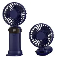 Mtp Products S1 taitettava kädessä pidettävä minituuletin LED-näytöllä ja 5 nopeusasetuksella - sininen