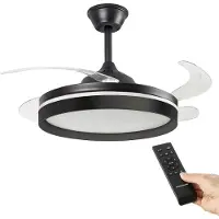 InnovaGoods LED-valolla varustettu kattotuulettimen, taitettavat siivet, 3 tilaa, 6 nopeutta, DC-moottori ja kaukosäädin KATTOTUULETIN
