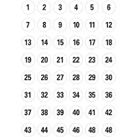Herma Numbers 12mm 1-240 paper white black 5 sh., Valkoinen, 12mm, 5 arkkia, 12 mm (4124)