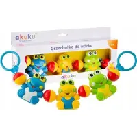 Akuku Pushchair rattle black/white BEARS