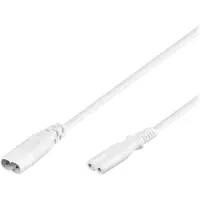 Goobay Power cable C7/C8 extension cable, 2 m, white - Color version White