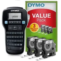 Dymo LabelManager 160 Valuepack, QWERTZ, D1, Lämpösiirto, 160 x 160 DPI, 12 mm/s, Musta, Hopea (2181012)