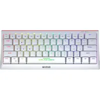 MARVO Keyboard KG962G WH EN - R, US keyboard, gaming, mechanical type wired (USB), white, RGB, red switches