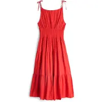 Tommy Hilfiger Smock Tie Ns Midi Dress - Red - XL