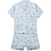 Lindex Pyjama Set In Satin - Blue - 170
