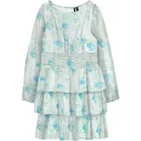 Vero Moda Vmsmilla Ls Short Layer Dress Wvn - Blue - M
