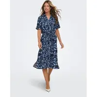 ONLY Onlyasmin S/S Shirt Dress Wvn Noos - Navy - XS