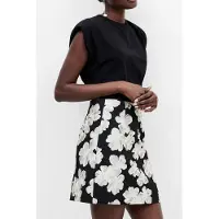 French Connection Lora Poly Jacquard Mini Skirt - Black - 38