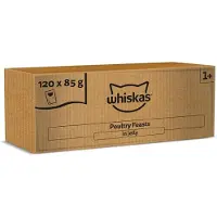 Whiskas Poultry Feast in Jelly, Kissan märkäruoka, Adult, 120 x 85 g