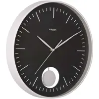 Karlsson Wall Clock Grato Pendulum Black W. Warm Grey - Black - Ø 40.6 CM