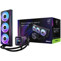 Asrock Phantom Gaming 360 LCD 360mm ARGB -nestejäähdytin, musta