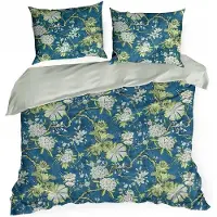Eurofirany Vuodevaatesetti POS/ST/SPRING/68 Atlas Blue kukkakuvioinen 160x200