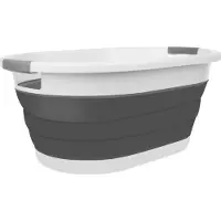 Ruhhy Taitettava Pyykkikori / Pesuastia - Taitettava Kori 25L Grey