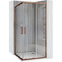 REA City suihkukaappi 90x90 Brush Copper
