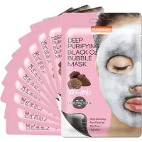 Purederm Deep Purifying Black O2 Bubble Mask Volcanic (10 kpl) - Puhdistava ja kirkastava kuplanaamio kasvoille