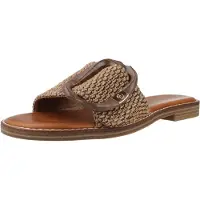 Carmela for woman. 16316101-CAMEL Sandals 163161 brown (37), Fabric, Flat, None, Casual