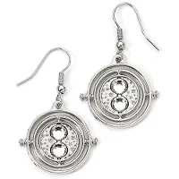 Harry Potter Carat Shop - Silver Tone Time Turner Drop Earrings (WE000673)