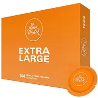 Love Match Extra Large - XL-kondomi, 144 kpl, isot kondomit, lateksia, suora, läpinäkyvä