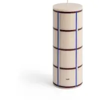 HAY Column Candle -pöytäkynttilä medium 20 cm Off white-bordeaux-blue-silver