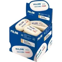 Milan Synteettinen pyyhekumi soikea valkoinen (16kpl)