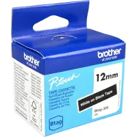 Brother Btag-335 -tarranauha 12 mm x 4 m, valkoinen mustalla pohjalla