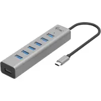 ITEC C31HUBMETAL703, USB 3.2 Gen 1 (3.1 Gen 1) Type-C, USB 3.2 Gen 1 (3.1 Gen 1) Type-A, 5000 Mbit/s, Harmaa, 0,3 m, Android, ChromeOS, iPadOS