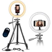 Uniq Ring Light Model 3120 säädettävällä jalustalla ja Bluetooth-kaukosäätimellä