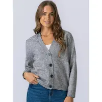 TeeShoppen Neuletakki ' Knitted Cardigan ' harmaa