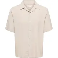Only & Sons Onsperu Ss Reg Tencel Shirt Noos - Beige - XS