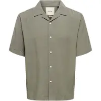 Only & Sons Onsperu Ss Reg Tencel Shirt Noos - Khaki green - XS