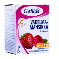 Gefilus Vadelma-Mansikka maitohappobakteeri purutabletti, 30 kpl