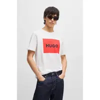 HUGO for man. 50467952 T-shirt Dulive white (XL), Casual, Cotton, Short sleeve, Sustainable