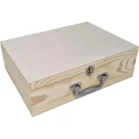 Playwood Pine Suitcase A4 Size with Metal Handle