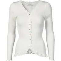 Rosemunde Rwbabette Silk Ls V-Neck Lace Cardi - White - XL