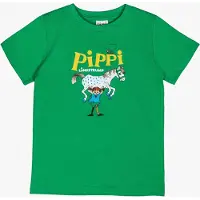 Peppi Pitkätossu X Martinex Peppi-logo T-paita, Vihreä, 122-128