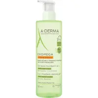 A-Derma Exomega Control 2 in 1 emollient cleansing gel suihkugeeli kuivalle ja atooppiselle iholle 500 ml