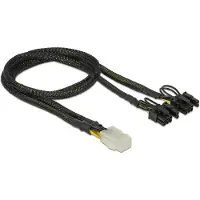 DeLOCK 85455, PCI-E (6-pin), 2 x PCI-E(6+2 pin), 0,3 m, Uros, Naaras, Suora