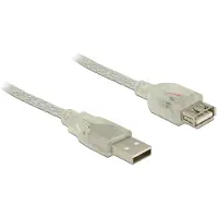 DeLOCK 2.0 USB-A -jatkokaapeli, uros-naaras, 3m, läpinäkyvä