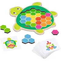 Goki Wooden Turtle Puzzle Game Rosy 41st.