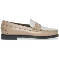 Sebago for woman. 76112KW Leather moccasins Clasic Dan beige, white (37), Flat, None, Casual